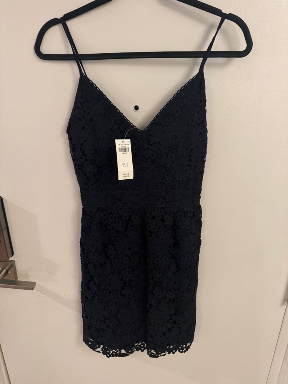Abercrombie & Fitch Navy Blue Lace Spaghetti Strap Dress